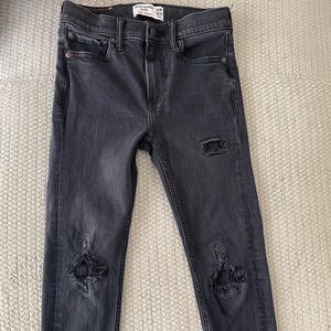 Worn Once Distressed Abercrombie Kids Black Jeans